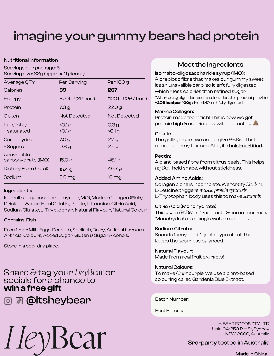 HeyBear Protein Gummy Bears