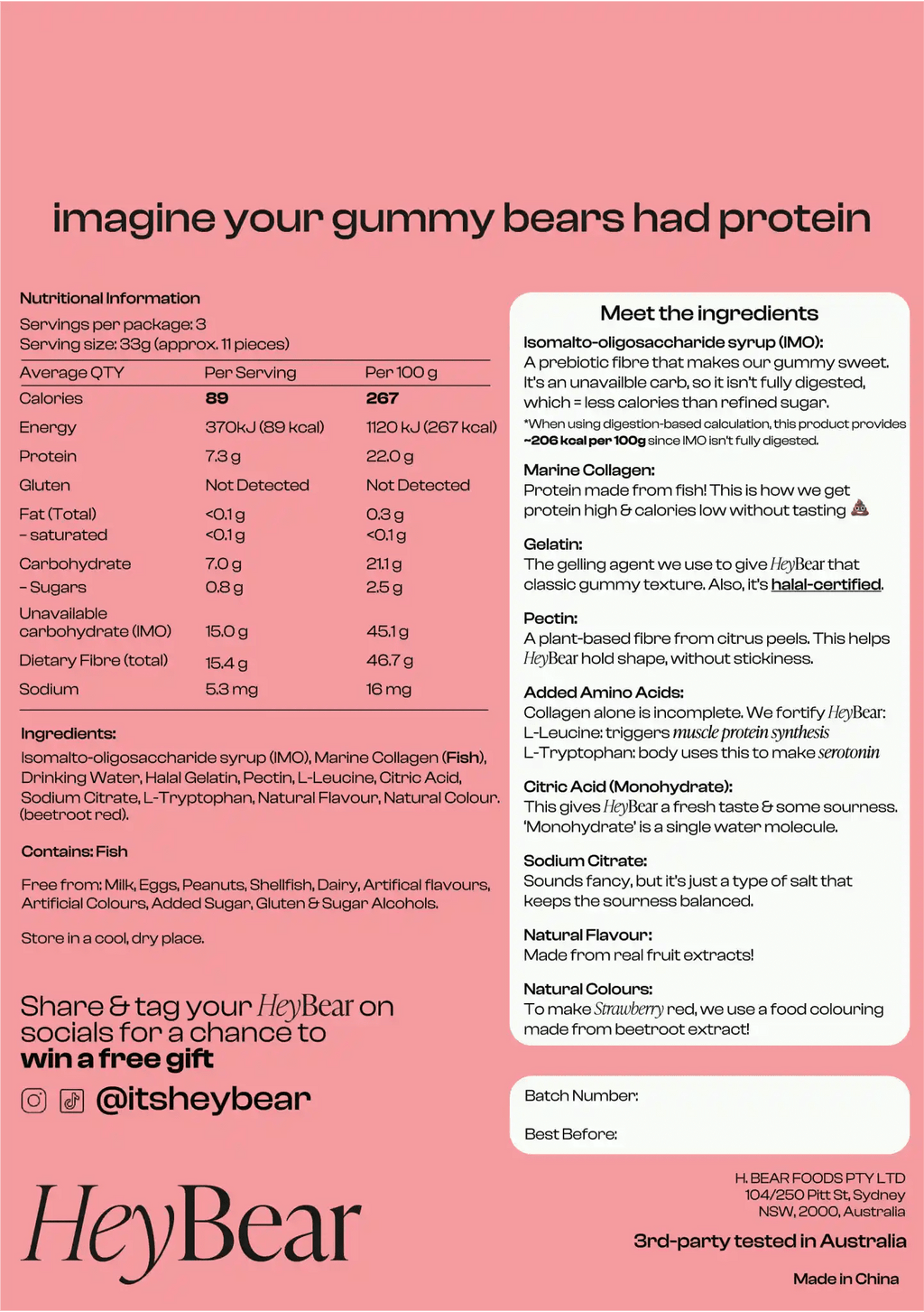 HeyBear Protein Gummy Bears - HeyBear